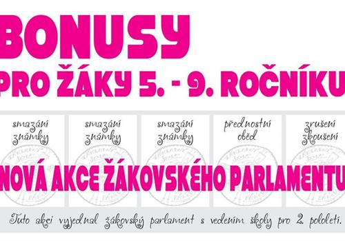 BONUSY PRO ŽÁKY 5. - 9. ROČNÍKU